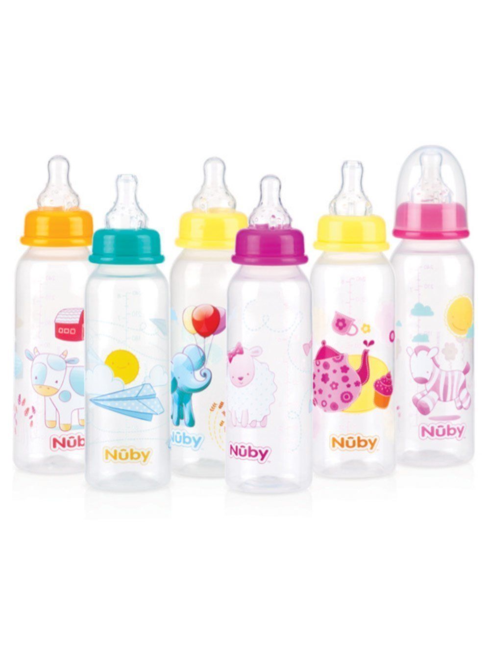 smaak Voorganger reflecteren Babyfles met opdruk en 1-2-3 speen van het merk Nuby