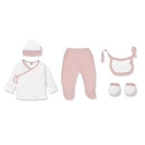 Babyset bloem roze 5 delig