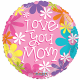 Helium ballon Love you mom pink