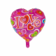 Love roze hart helium ballon